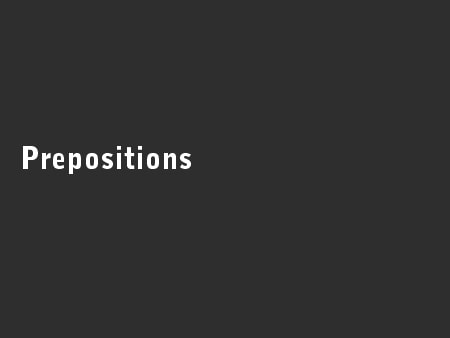 Prepositions